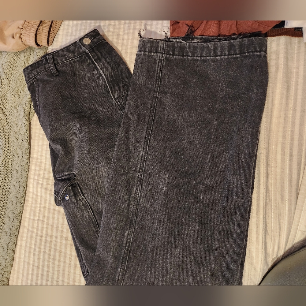 Black Frayed Cargos